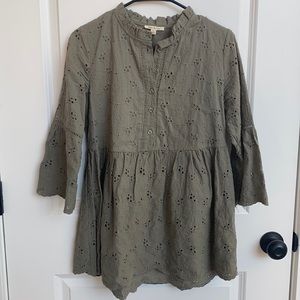 Sage green eyelet peplum